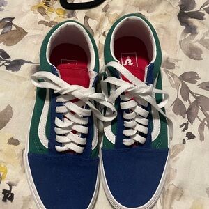 Vans Women's Sneakers - Green, Blue, Red, and White